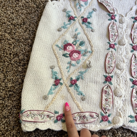 coquette vintage knit sweater floral vest 🎀💖🌸💝 - Picture 4 of 12